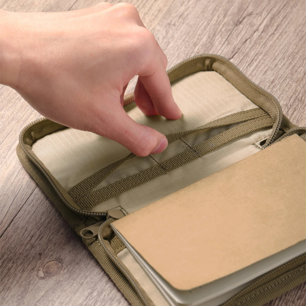 Canvas Pocket Journal Cover – Zippered Organizer for Notebook, Passport, Pens & Travel Gear | Naturally You Balance