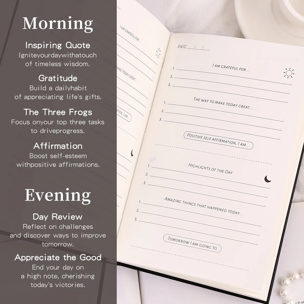 Daily Gratitude Journal – Undated 5-Minute Reflection & Empowerment Planner with Affirmations | Naturally You Balance