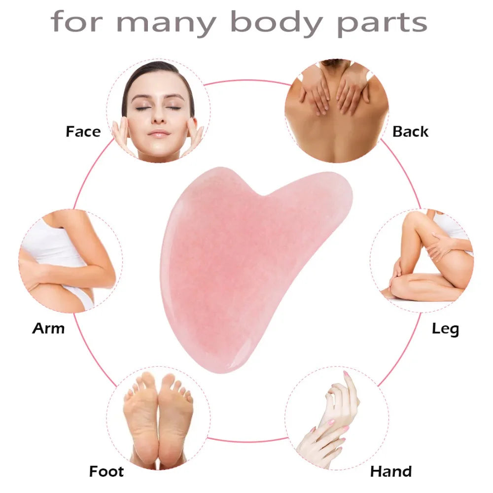 Rose Gua Sha Massage Tool – Sculpting Facial & Neck Scraper for Glowing Skin | Naturally You Balance