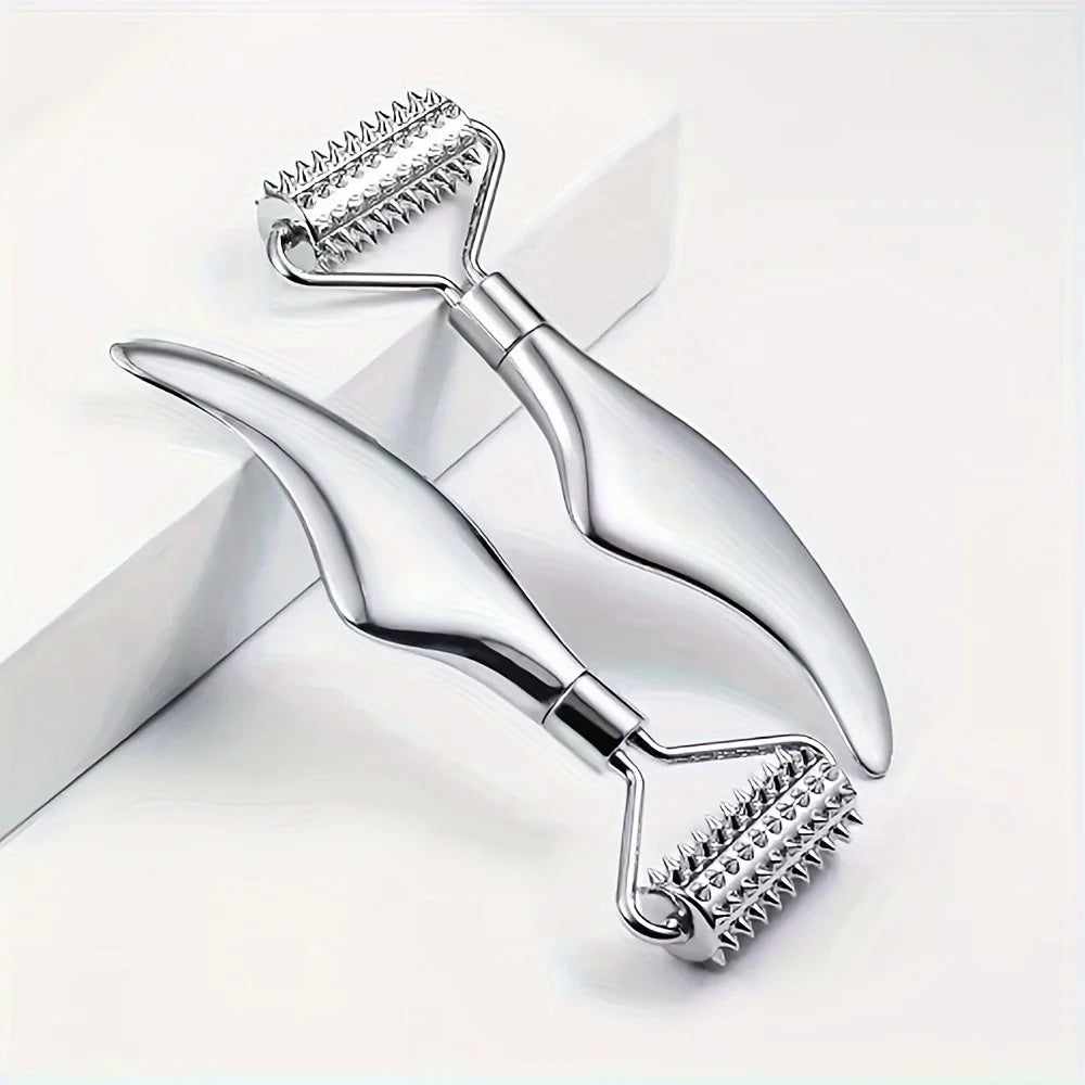 2-in-1 Gua Sha & Face Roller – Stainless Steel Facial Tool for Massage, Puffiness & Glow | Naturally You Balance