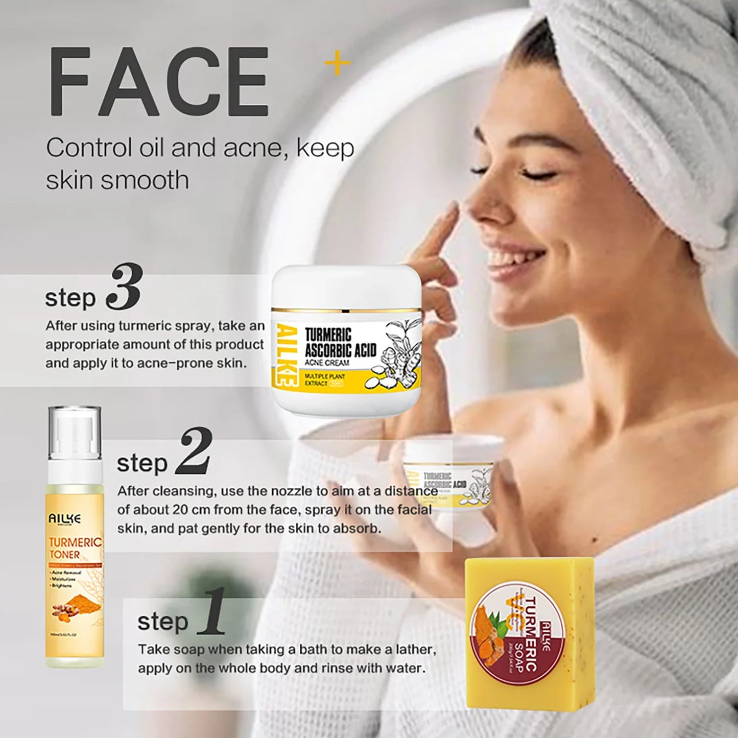 Organic Turmeric Skin Care Kit – Brightening, Hydrating, Exfoliating & Even Tone Solution | Naturally You Balance