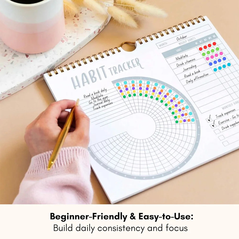 Habit Tracker Journal – Undated 12-Month Motivational Planner with Weekly Goal Setting & Progress Tracker | Naturally You Balance