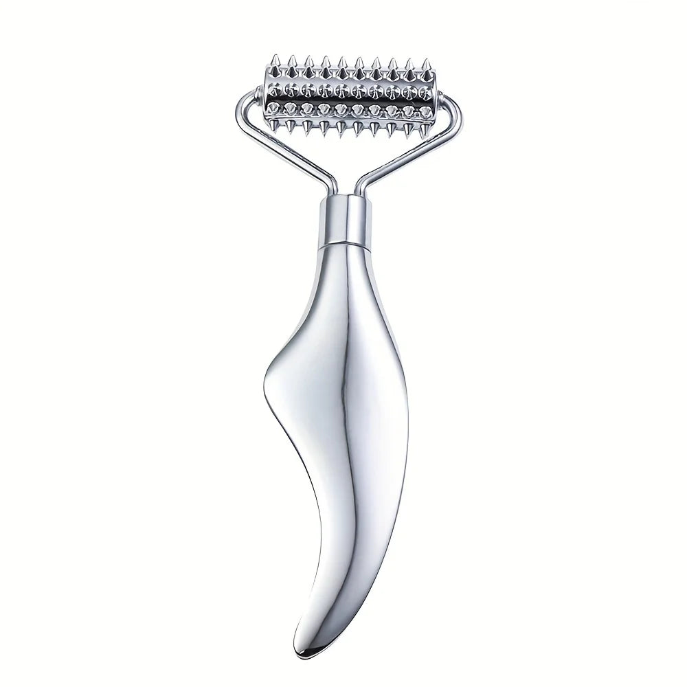 2-in-1 Gua Sha & Face Roller – Stainless Steel Facial Tool for Massage, Puffiness & Glow | Naturally You Balance