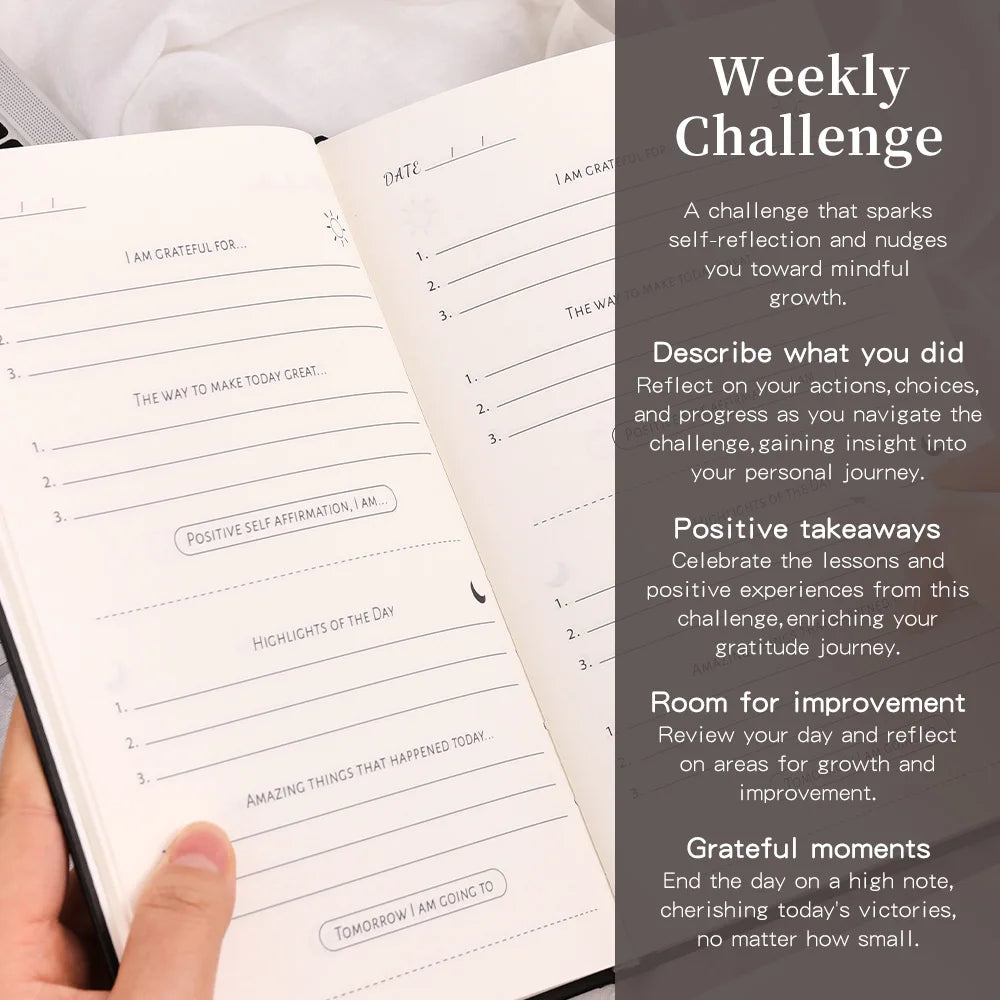 Daily Gratitude Journal – Undated 5-Minute Reflection & Empowerment Planner with Affirmations | Naturally You Balance