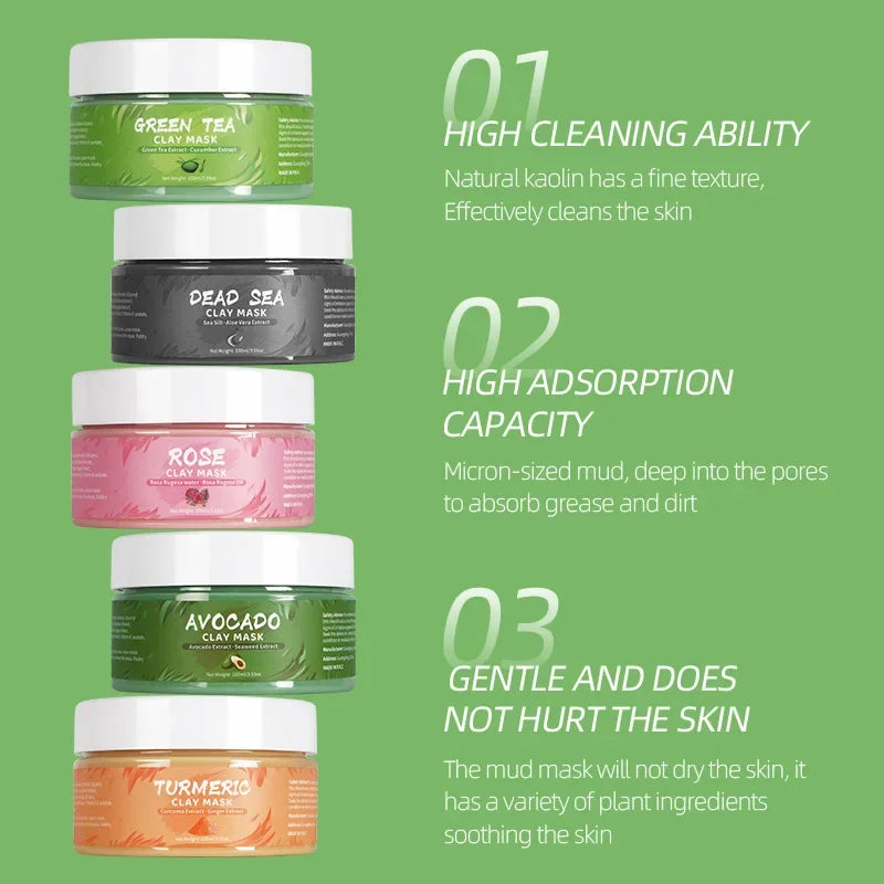 Turmeric & Green Tea Clay Mask – Moisturizing, Blackhead Removal & Skin Brightening | Naturally You Balance