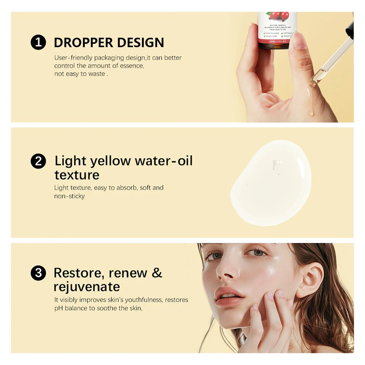 Rose Essential Oil – Multi-Use Moisturizing Oil for Face, Body, Hair & Massage | Naturally You Balance