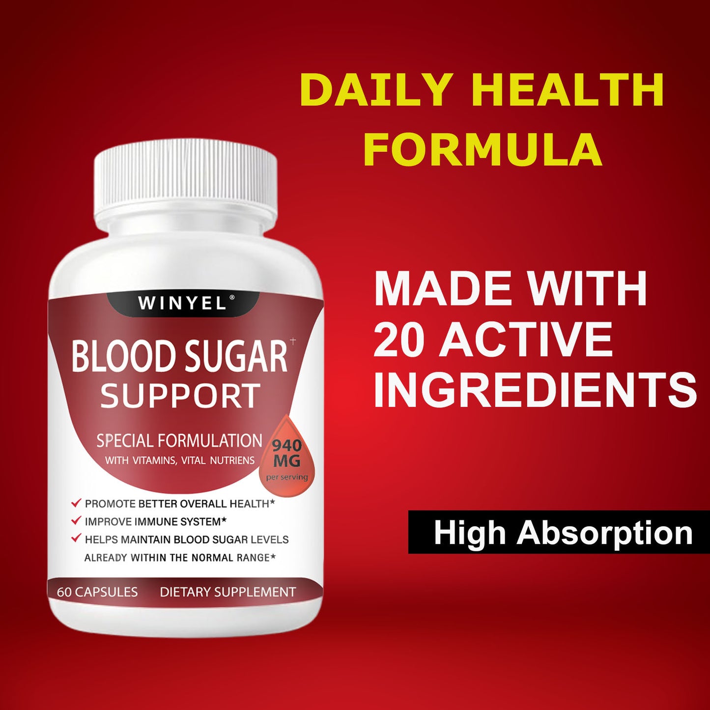 Blood Sugar Complex – Cinnamon, Bitter Melon & Chromium
Supports healthy blood sugar levels & energy balance – 60 capsules.