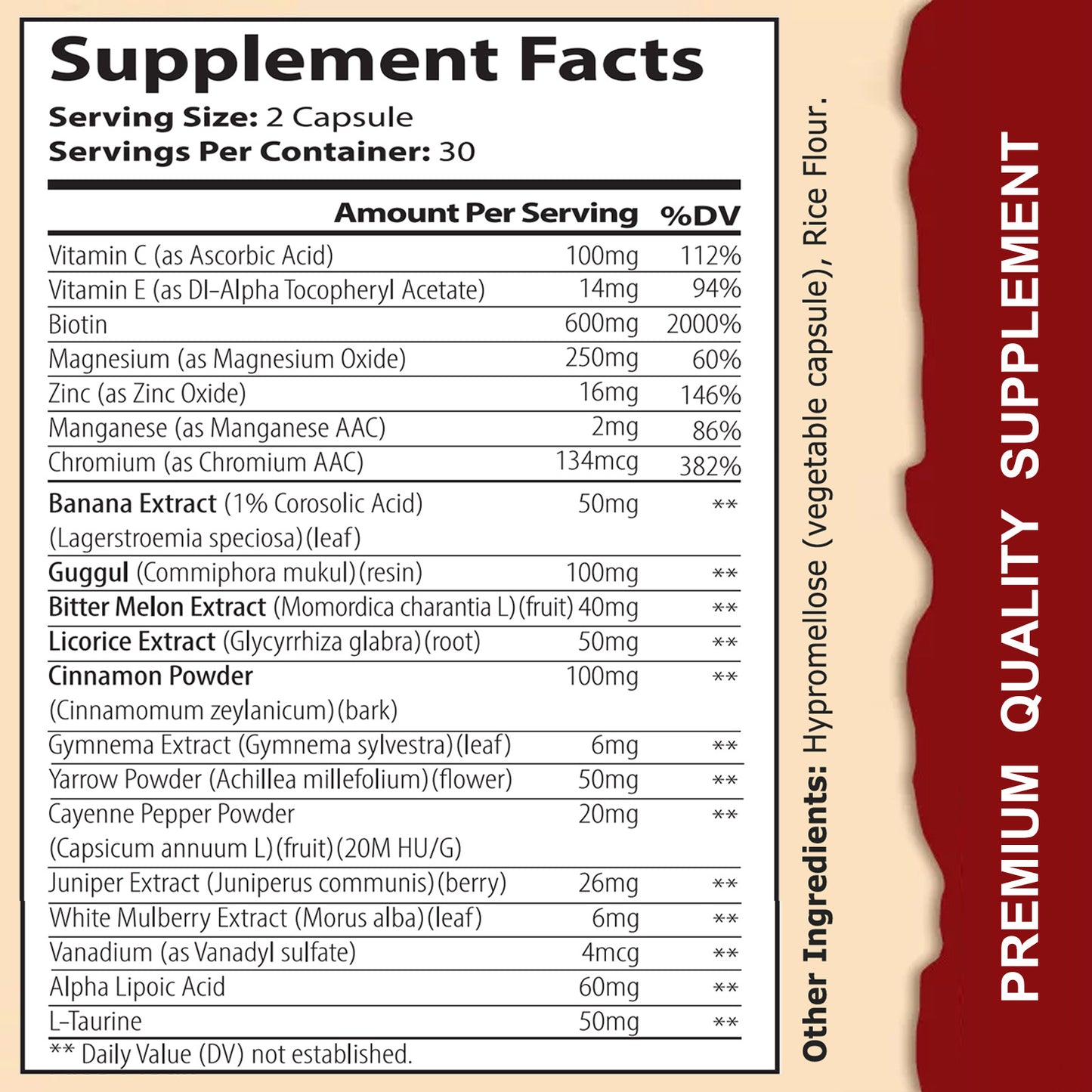 Blood Sugar Complex – Cinnamon, Bitter Melon & Chromium
Supports healthy blood sugar levels & energy balance – 60 capsules.