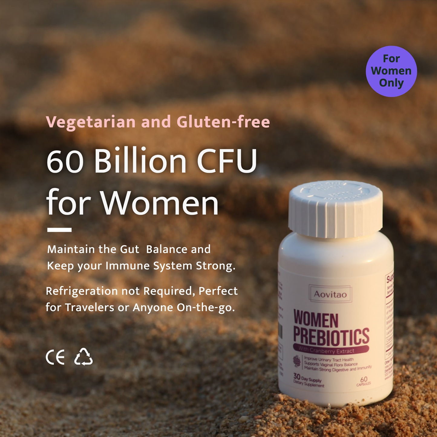 Women’s Vaginal Probiotic – 60 Billion CFU
Supports pH balance, urinary tract & digestive wellness.