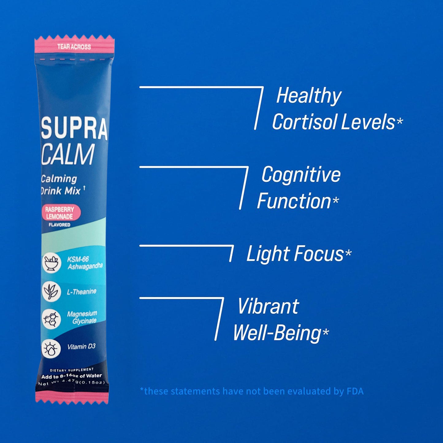 Nello Supercalm Drink Mix
Sugar-free powdered drink with L-Theanine, KSM-66 & Magnesium for calm & clarity.