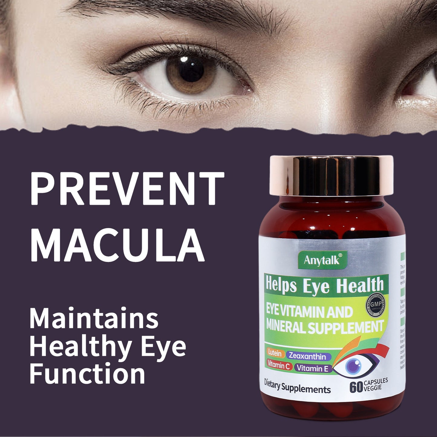 Eye Vitamin & Mineral Supplement
Complete vegan eye health formula for clarity, screen fatigue & retinal support.