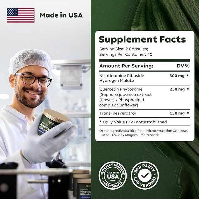 NAD+ Vegan Energy Capsules
Clean plant-based NMN for daily vitality, stamina & mitochondrial support.