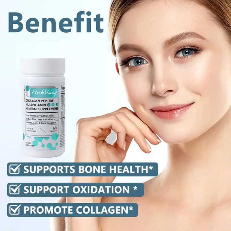 Collagen Peptides – Biotin + Beauty Vitamins
Supports radiant skin, hair, nails & joint wellness in 60 clean capsules.