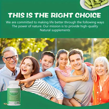 Moringa Capsules – Energy, Immunity & Metabolism
Pure moringa leaf for plant-based vitality, immune defense & natural energy.