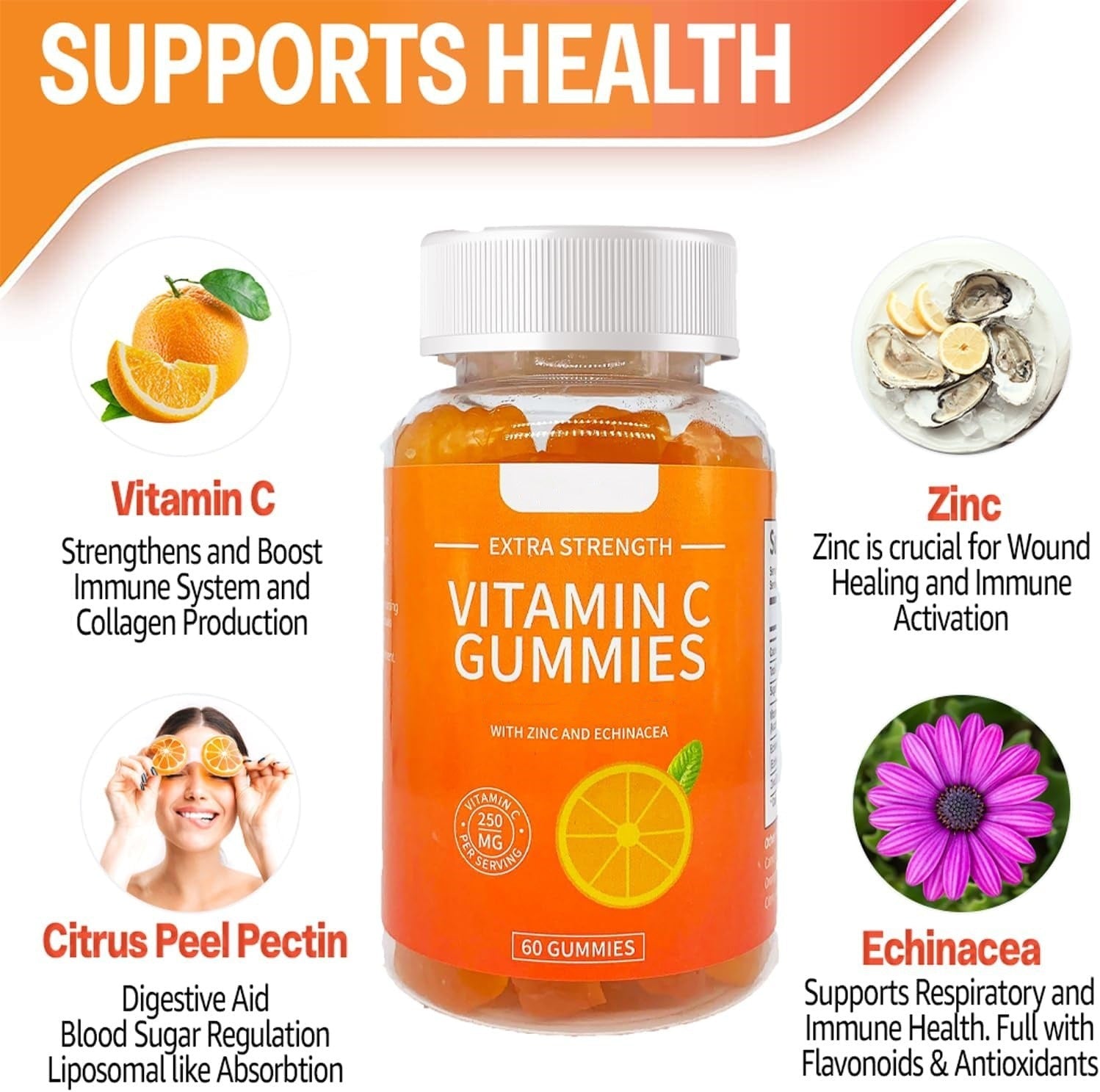 Vitamin C Gummies – Vegan Immune & Skin Support
Delicious chewables with antioxidant protection for adults and kids.