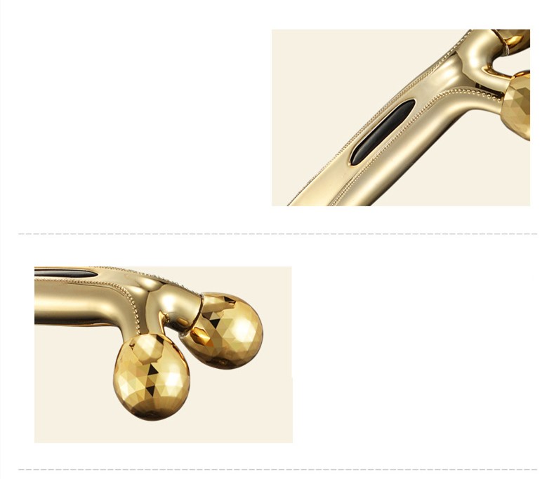 Gold faucet on a beige background