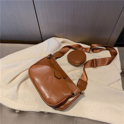 Women’s black handbag set with classic college-style design for everyday use