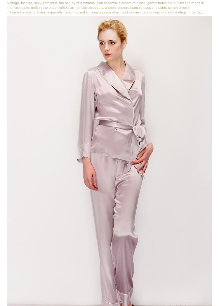 Elegant silk pajama set for women lightweight and breathable