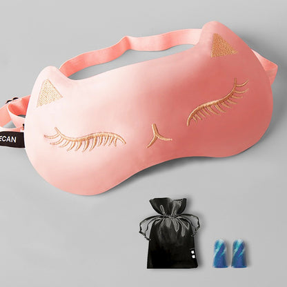 Silk Eye Mask Sleep Shading Breathable Women And Men Sleep Relief Cats Ice Compress Ice Bag Eye Mask (4)