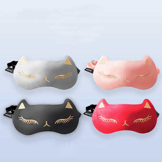 Silk Eye Mask Sleep Shading Breathable Women And Men Sleep Relief Cats Ice Compress Ice Bag Eye Mask (4)