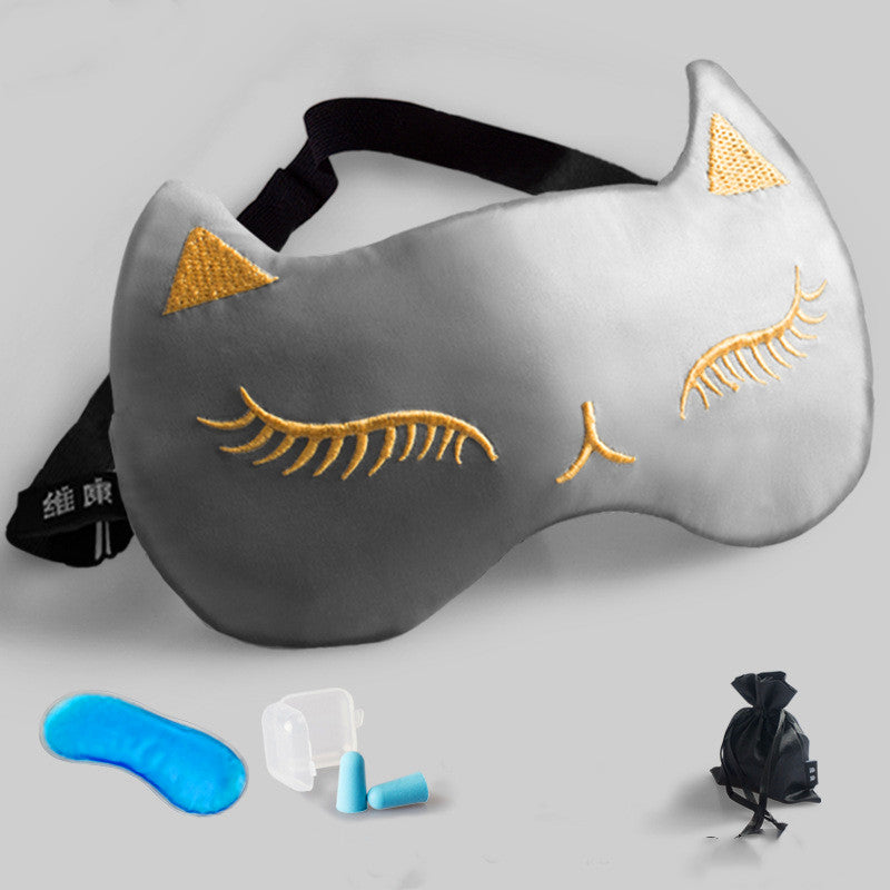 Silk Eye Mask Sleep Shading Breathable Women And Men Sleep Relief Cats Ice Compress Ice Bag Eye Mask (4)