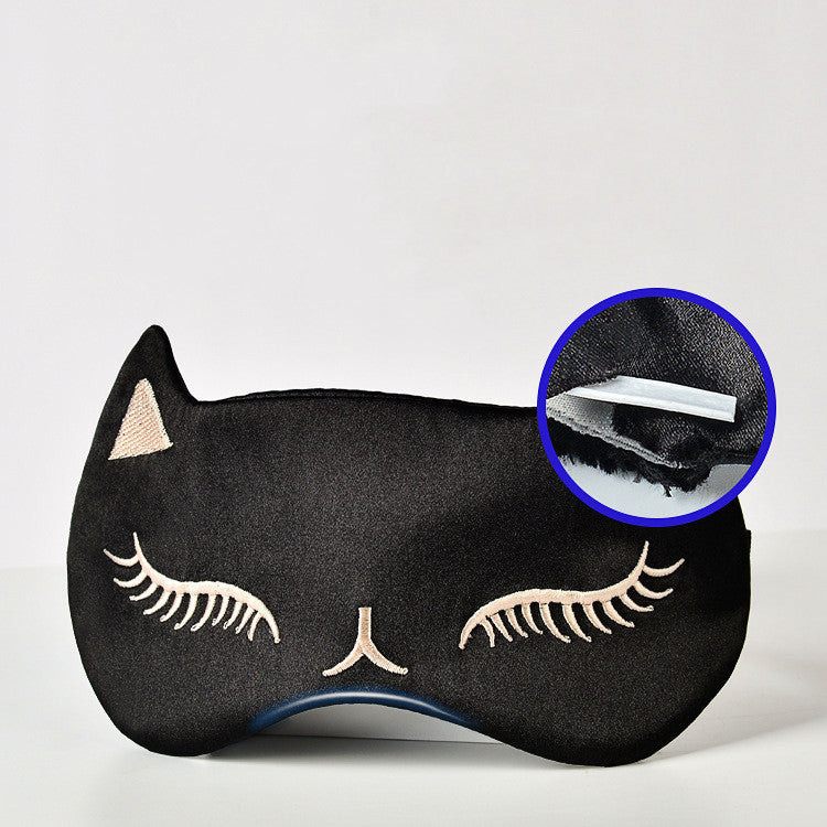 Silk Eye Mask Sleep Shading Breathable Women And Men Sleep Relief Cats Ice Compress Ice Bag Eye Mask (4)