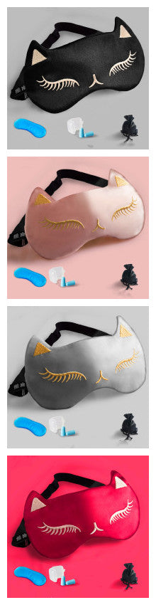 Silk Eye Mask Sleep Shading Breathable Women And Men Sleep Relief Cats Ice Compress Ice Bag Eye Mask (4)