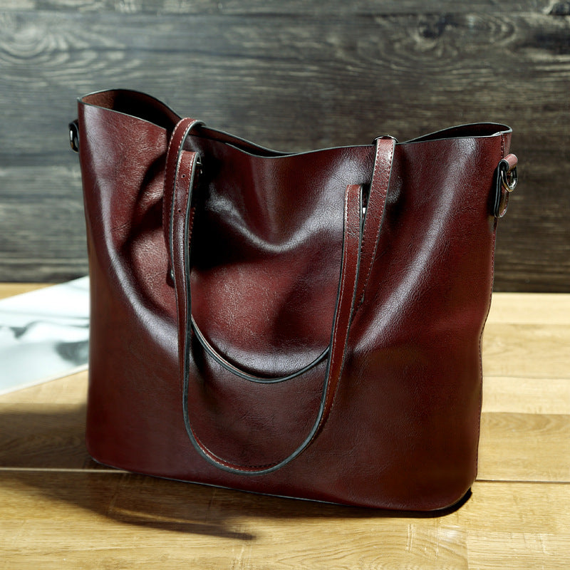 Modern women’s tote bag with soft handle and structured shape