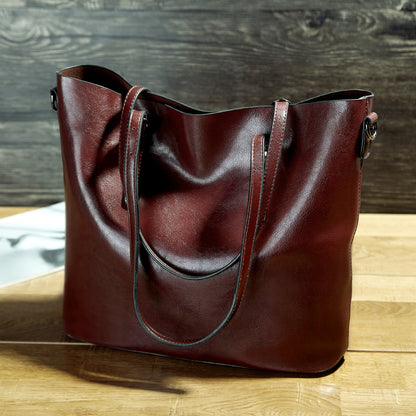Modern women’s tote bag with soft handle and structured shape