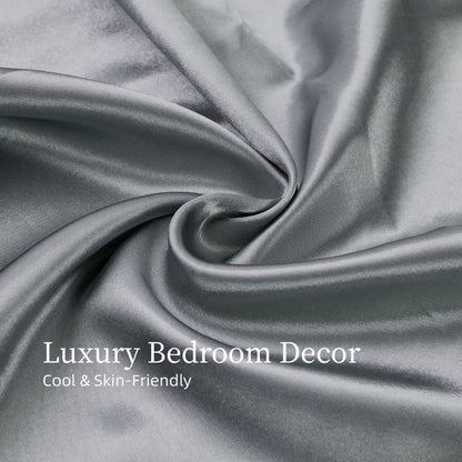 Lightweight silky grey bed sheets for refined sleep