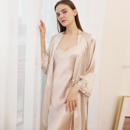 Luxury silk suspender sleep dress