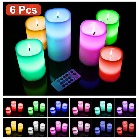 6Pc Flameless Candles Votive Candles Wireless Battery Operated LED Flickering Candles With Remote Control Timer