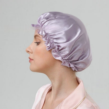 smooth satin sleeping cap with breathable flat top design for comfortable all-season hair protection