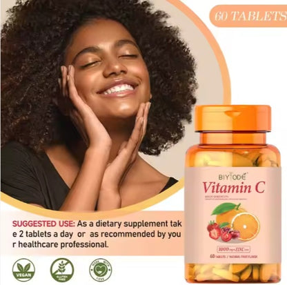Vitamin C Tablets – Vegan Immune & Skin Support
Daily antioxidant support for immunity, collagen, and cell repair.