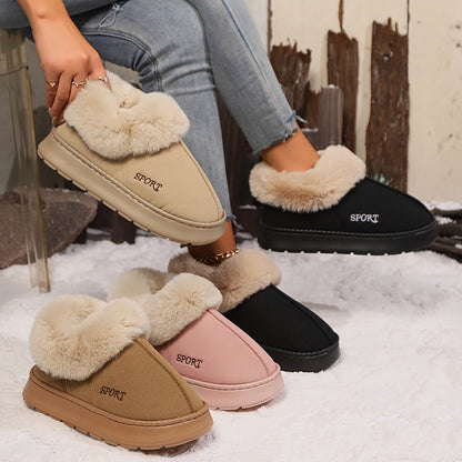 Women’s plush faux fur lined indoor slippers