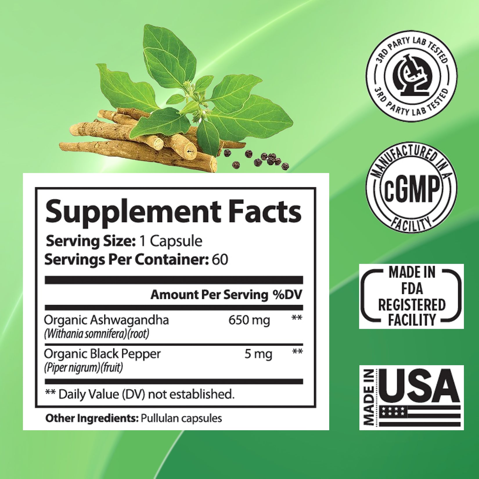 Ashwagandha Capsules – Organic Stress, Mood & Energy Support
Vegan adaptogen for calm energy, immune health & daily resilience.