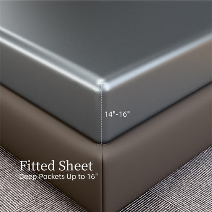 Satin fitted sheet with 15 inch deep pocket king size