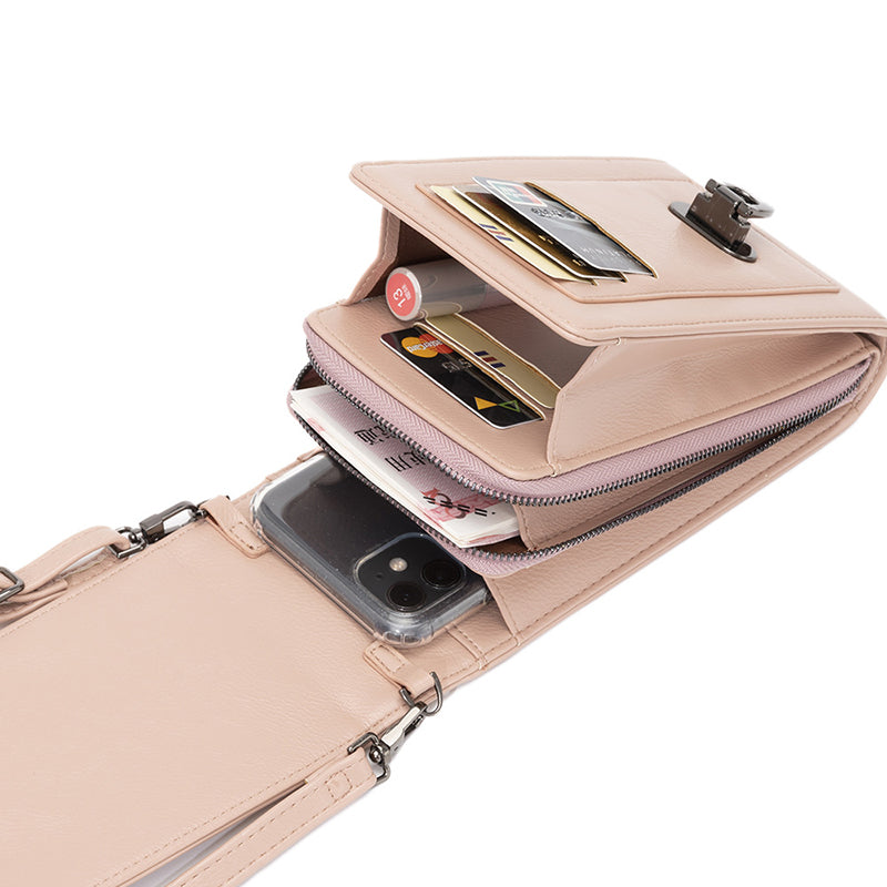Rivet design shoulder and crossbody phone bag for women with compact vertical shape