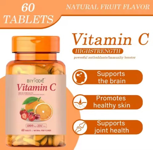 Vitamin C Tablets – Vegan Immune & Skin Support
Daily antioxidant support for immunity, collagen, and cell repair.