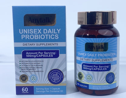 Probiotics for Men & Women – 60 Billion CFU
Daily digestive & immune support with 10 strains + prebiotics.
