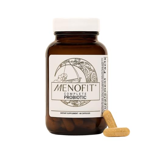 MENOLABS MenoFit, Menopause Supplements for Women - 60 Capsules - Advanced Women’s Probiotic with Vitamins and Red Clover for Gut Health, Hot Flashes and Hormone Balance for Women