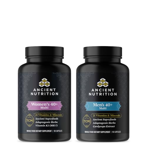 Ancient Nutrition Multivitamins for Men and Women, Age 40+ (90 Count)