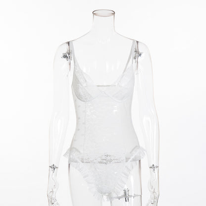 • Elegant women’s bodysuit with refined lace design