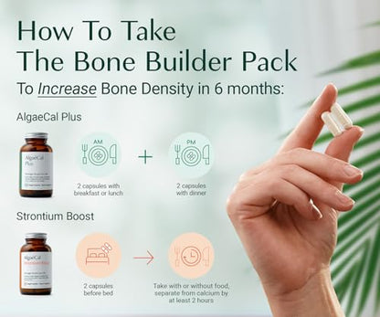 AlgaeCal Bone Builder Pack – Plant-Based Calcium + K2, D3, Magnesium for Bone Strength