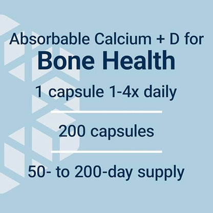 Life Extension Calcium Citrate with Vitamin D for Bone Health - 200 Ct