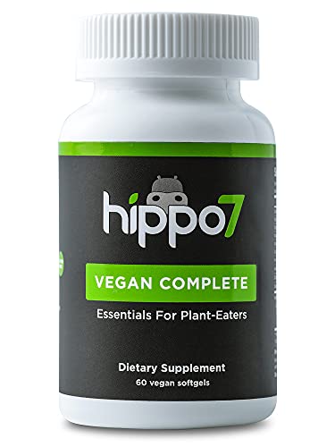 Hippo7 Vegan Multivitamin – B12, D, DHA, Iron, Zinc, 60 Softgels