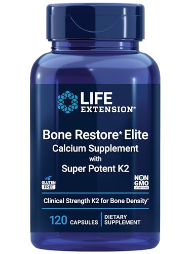 Life Extension Bone Restore Elite – Calcium, D3, K2 & Magnesium Support 120 Ct