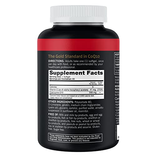 Qunol CoQ10 200mg Softgels – Heart, Vascular & Energy Support – 60 Ct