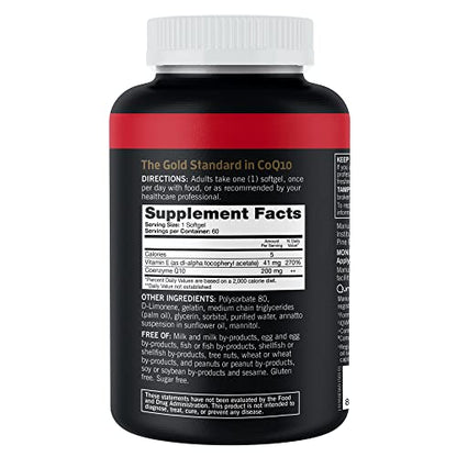 Qunol CoQ10 200mg Softgels – Heart, Vascular & Energy Support – 60 Ct