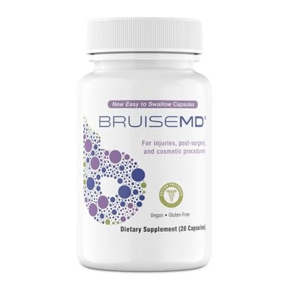 BruiseMD Arnica 1,000mg and Bromelain 500mg 2,400GDU/g Supplement for Bruising and Swelling, Easy to Swallow Capsules (7-Day Supply) - Advanced Bruise Treatment Formula